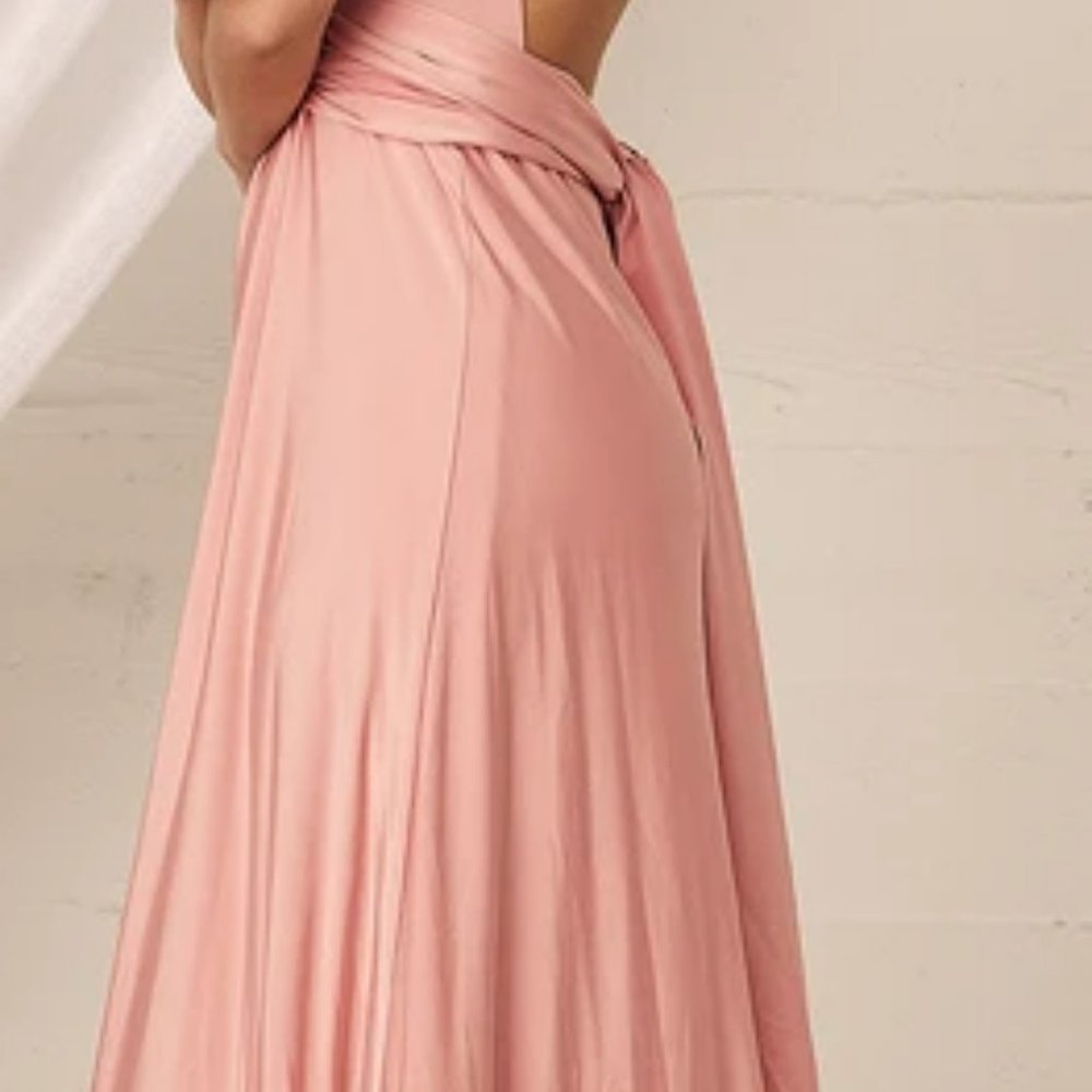 Lulus Always Stunning Convertible Blush Pink Maxi Dress